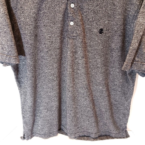 IZOD Golf Shirt Men L Gray Black Saltwater Polo Relaxed Classics Cotton - Picture 3 of 7